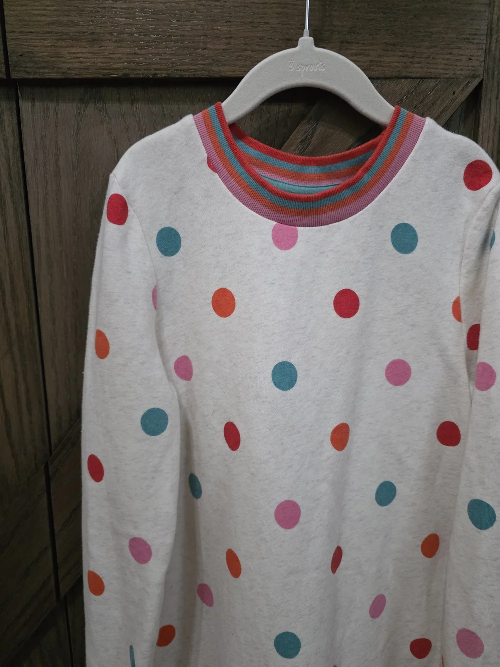 Mini Boden Polka Dot Sweatshirt Dress